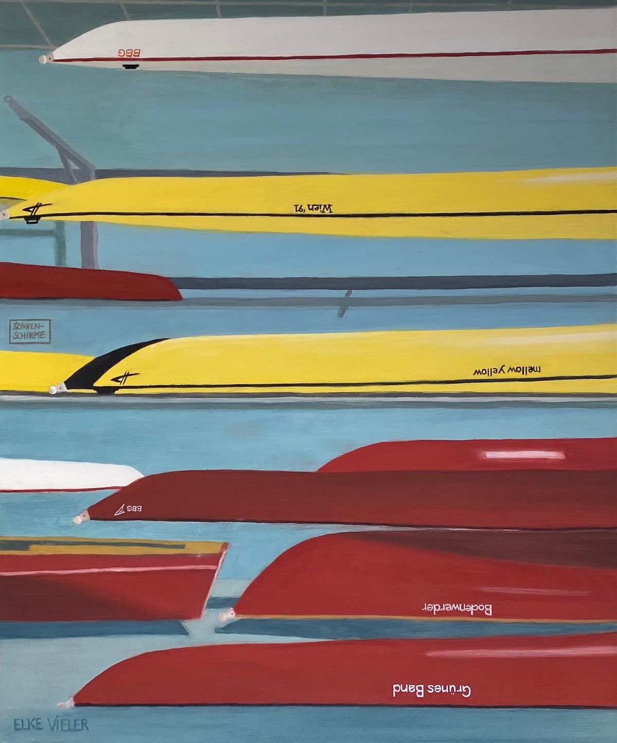 RaW-Bootshalle. Gemälde von Elke Vieler